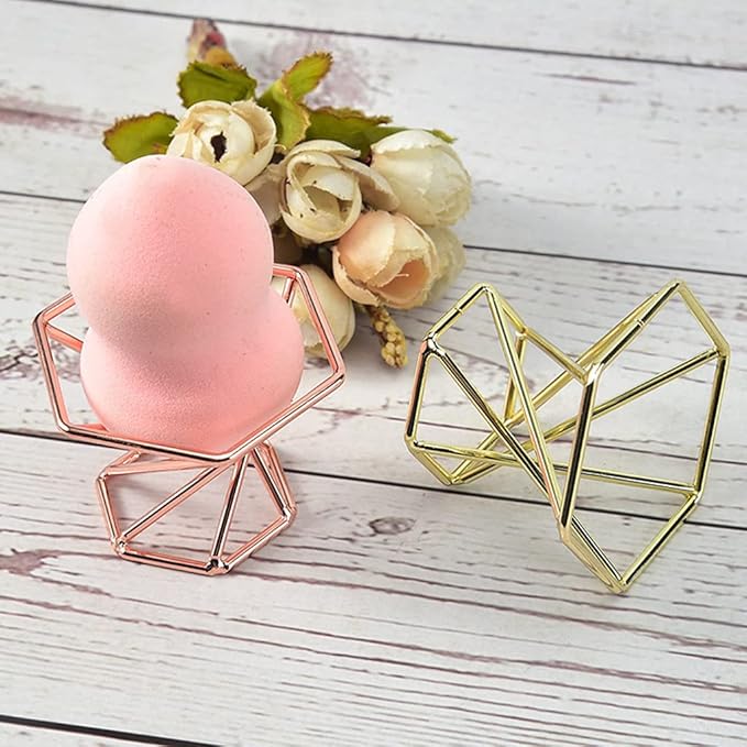 Metal Display Stand Crystal Glass Lens Sphere Makeup Sponge Holder