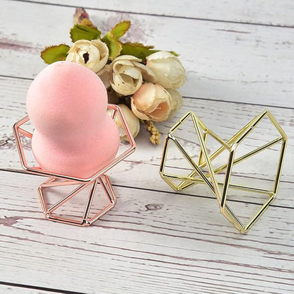Metal Display Stand Crystal Glass Lens Sphere Makeup Sponge Holder