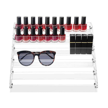 Gospire 6 Tier Clear Acrylic Nail Polish Ink Rack Sunglasses Organizer Eyeglasses Display Rack essential oil Stand Holder Jewelry Makeup Organizer