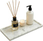 Marble Tray, Stone Bathroom Tray for countertop, Small White Marble Vanity Tray for Perfume, Skincare & Bathroom Accessories