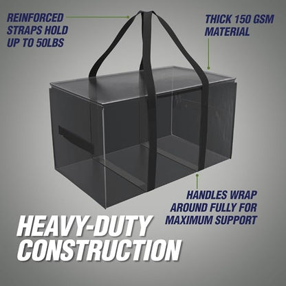 RUGGED RHINO Heavy Duty Extra Large Moving Bags, Durable Bag with Strong Handles and Zipper, Moving Boxes Alternative for College Packing, Holiday Décor, Space Saving Storage with Label, 2 Pack Black
