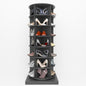 HomVent Rotating Shoe Rack, Wooden 7-Tier Spinning Shoe Rack Tower, Free Standing 360° Revolving Shoe Organizer Shoe Storage Shelf Can Hold Over 28 Pairs Shoes for Entryway Living Room (7-Tier, Gray1)
