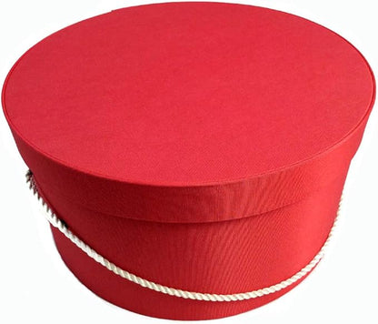 Sarah's Hat Boxes Classic Coral Hat Box – 14.75" x 7.5" (Dia. x Ht.) Handmade in USA – Odorless Non-Toxic Adhesive, Cording Handle – Premium Storage for Hats & Accessories