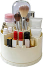 360 Rotating Makeup Organizer, Covered Makeup Brush Holder for Vanity, Make Up Brush Storage Box with Lid, Clear Dustproof Beauty Brushes Holder