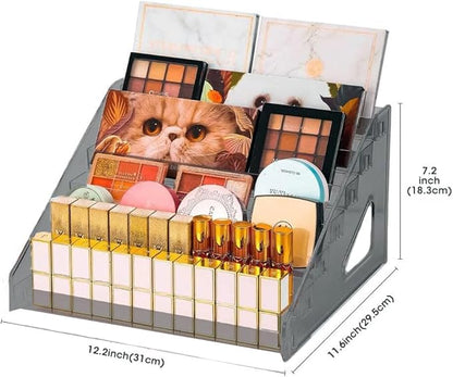 Nail Polish Organizer 84 Bottles of 7 Layers Sunglass Organizer Acrylic Display Rack Eyeglasses Storage Essential Oils Holder Makeup Organizer No Tool Needed Assembly, Grey