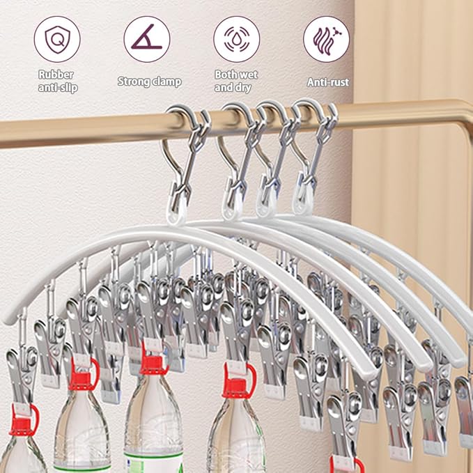2Pcs Legging Organizer for Closet,Stainless Steel Legging Hanger,Large Capacity Yoga Pants Hanger,Saving Space,Hanging Closet Organizer for Yoga Pant,Jean,Short,Slack,Skirt,T-Shirt,Tie