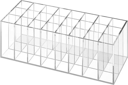 Lipstick Organizer Display, 24 Slot Thick Clear Acrylic Lipstick Holder for Vanity - Makeup Organizer Storage for Lip Gloss, Mascara, Brushes, Perfume
