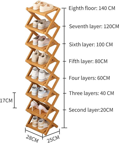 Simcat Shoe Rack for Closet Bamboo Shoe Storage Freestanding Shoe Storage Shelf for Closet, Entryway, Front Door Entrance (5 Layers, Original Color)
