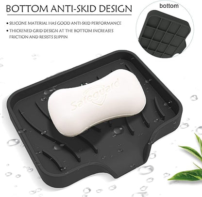 3 Pack Soap Dish Kitchen Soap Tray, Non-Slip Self Draining Soap Holder (Keep The Bar Soap Dry),Bar Soap Holder Soap Tray for Kitchen Bathroom