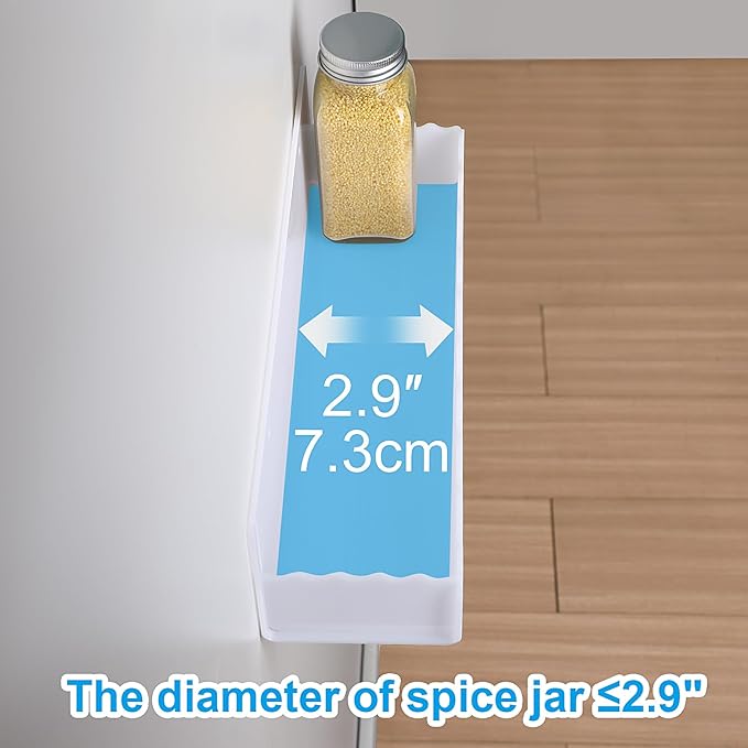 12 inch Spice Rack Wall Mounted,4 Pack Spice Organizer Shelf for Stove Cabinet Pantry Door, Adhesive or Screw Hanging Wall Spice Shelf Storage Holder in Kitchen and RV - White Color