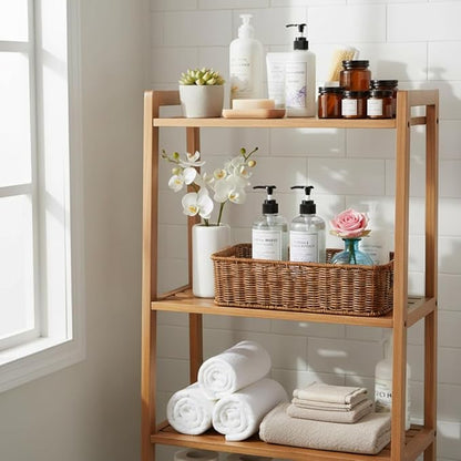 2pcs Toilet Tank Basket, Rectangular Wicker Shelf Basket for Organization, Waterproof Handwoven Toilet Paper Rolls Baskets for Bathroom Countertop, Storage Shelf, End Table (Coffee Brown)