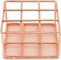 Teensery Metal Wire Lipstick Organizer Rose Gold Lip Gloss Display Stand 9 Slots Lip Stick Storage Holder Makeup Brush Organizer for Cosmetic Makeup and Dresser Display (1 Piece)