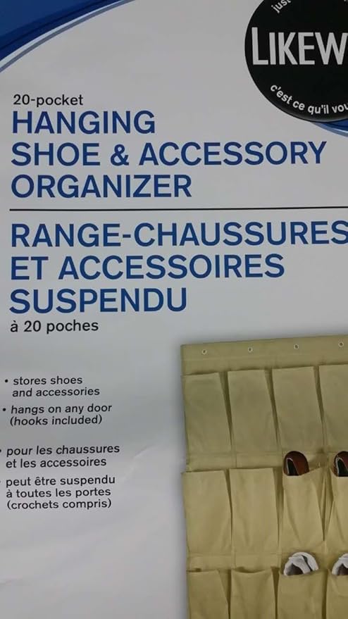 20-pocket hanging shoe & accesssory organizer