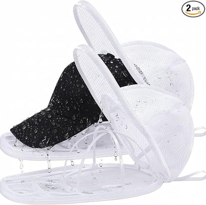 MAGTSMEI Hat Washer Cage for Washing Machine, Hat Washer Cage，Baseball Cap Washing Cage,Cleaning and Protecting Hats in Dishwasher (White 2 Pack)