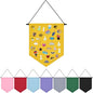 Wall Hanging Brooch Organizer Storage Board Colorful Enamel Pin Badge Canvas Display Banner Earrings Case Collection Holder 12.6x10in(Not Include Any Accessories) (Yellow)