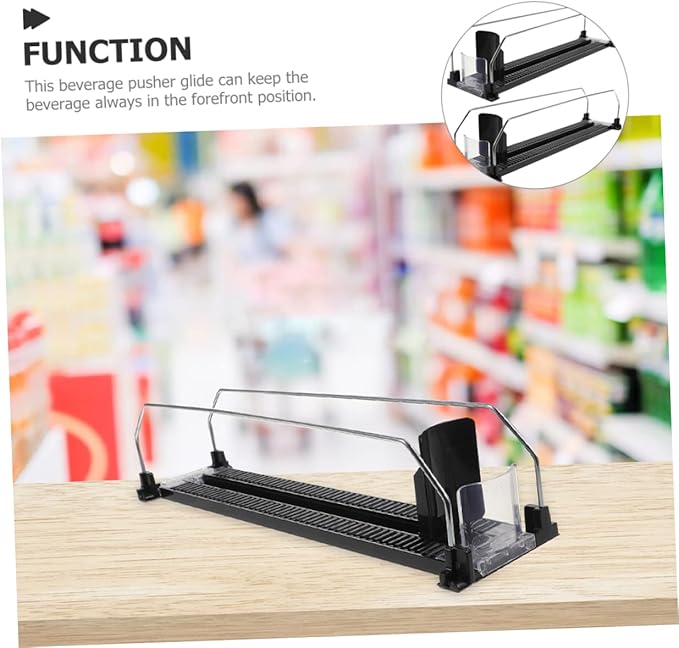MERRYHAPY 2pcs Plastic Beverage Dispenser Stand Pusher Can Organizer for Refrigerator Easy Install Drink Pusher Fridge Accessory