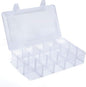 Benbilry Organizer Box with Adjustable Dividers, 15 Compartment Clear Storage Container for Bead Organizer, Fishing Tackles, Felt Board and Jewelry Storage (15 Grids)