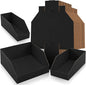 Fuyoooo 30 Pack 12 x 4/6/8 x 4.5 Inches Cardboard Storage Bins Open Top Bin Boxes Black Corrugated Shelf Organizer Bins for Pantry, Parts, Garage, Snacks, Bottles, Cans or Warehouse Home Cubby