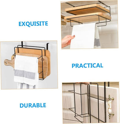 2Pcs Cabinet Organizer Set Over Door Storage Rack with Double Hooks for Towel and Cutting Board Stylish and Space Saving for Spaces for Kitchen Organization