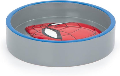 Jay Franco Marvel Spiderman Soap Dish - Red & Blue Resin Sponge Holder/Bar Soap Holder - Kids Bathroom Tray