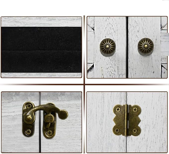 GLANT Rustic Wall Mounted Jewelry Organizer with Wooden Barndoor Decor,Wooden Wall Mount Holder,Jewelry holder for Necklaces, Earings, Bracelets, Ring Holder. Includes matching hook organizer