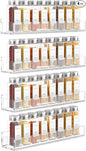 FEMELI Acrylic Wall Mount Spice Rack - 15 Inch, 4 Pack Hanging Spice Rack Shelf for Cabinets, Cupboard or Pantry Door, Kitchen Organizer