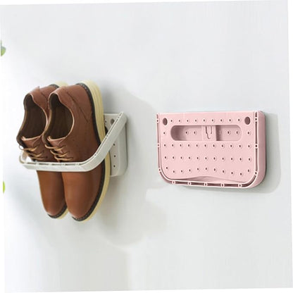 Wall Mounted Shoe Rack Wall Mounted Shoe Rack 4 Pcs Foldable Hanging Wall Shoes Rack without Drilling Space-saving Shoes Organizer Holder Hanger for Front Door