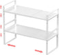 Jojocross Expandable Stackable Spice Rack Cabinet Shelf Organizer in Cabinets Shelves Kitchen Cupboard Organization Stack up Racks Pantry Countertop Storage Medium/White 2 Packs