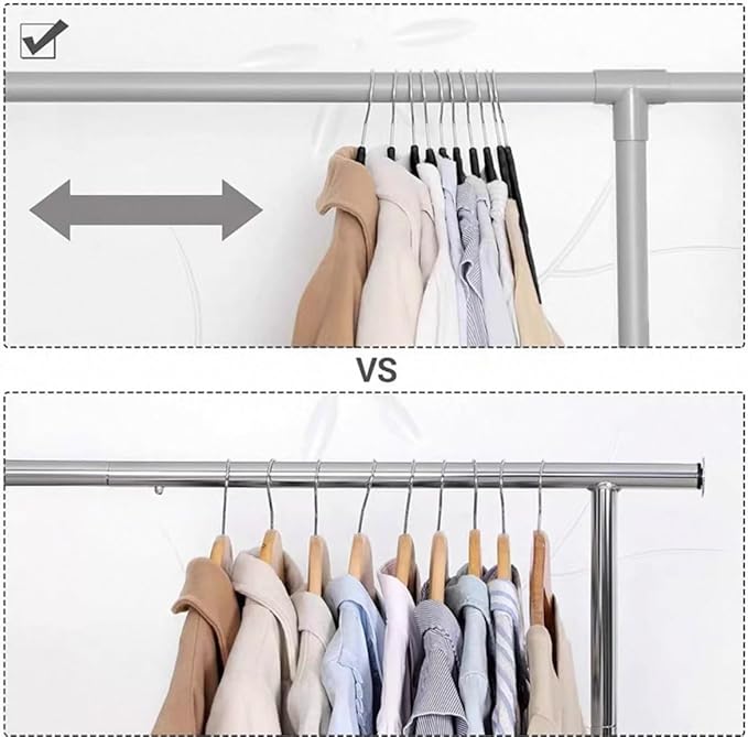 Velvet Clothing Hangers, Non Slip Ultra Slim Space Saving Design, 360 Degree Swivel Hook, Heavy Duty for Suits Coats Pants Dresses, 50 Pack Black