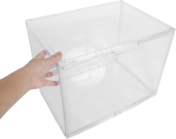 Acrylic Shoe Box Organizer 45x33x33cm Large Plastic Stackable Shoe Storage Container for Home Entryway Boot and Sneaker Display