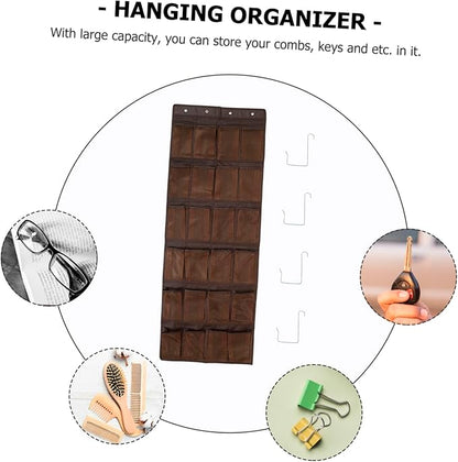 24-Pocket Wall Hanging Storage Bag Over Door Organizer for Shoes Keys and Small Items Sturdy Fabric Home Decor for Entryway and Closet