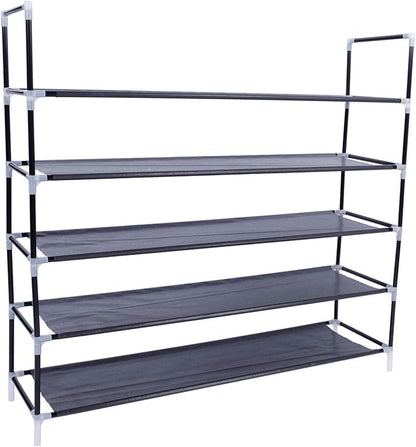 4-Tier Shoe Rack - Stackable, Free Standing Shoe Shelf for Entryway Storage - Modern Wood Home Furniture (Ships from USA)