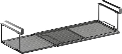 Expandable Under-Shelf Shoe Rack for Closet(1-Pack) - Adjustable Under Shelf Storage Organizer, No-Tool Installation Sturdy Metal Hanging Shelves for Sneakers, Flats & Casual Shoes(Black)