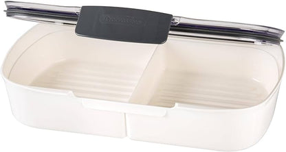 ProKeeper Split Deli Food Storage Container with Air-Tight Silicone Seal and Dry Erase Compatible Lid, 11.75