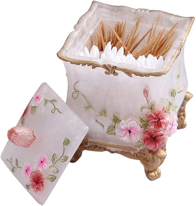 Qtip Cotton Ball Swab Holder Organizer Dispenser Container Makeup Pads Canister for Bathroom Kitchen