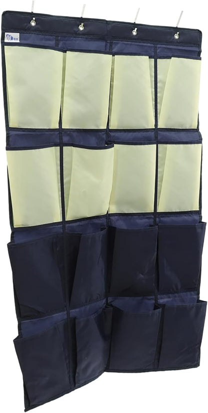 Door Shoe Organizer Closet Hanging Bag for Shoes Oxford Cloth Compartment Storage Pouch Rustic Modern Style