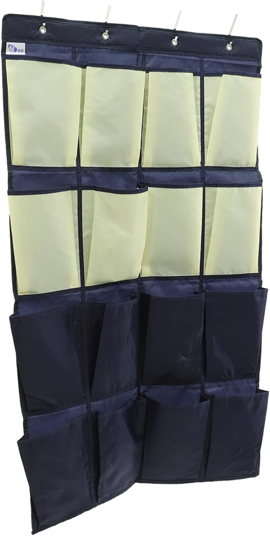 Door Shoe Organizer Closet Hanging Bag for Shoes Oxford Cloth Compartment Storage Pouch Rustic Modern Style