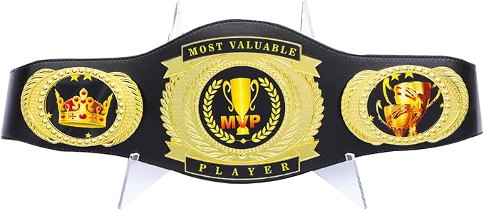 Championship Belt Display Stand, Clear Fashion Triangle Boxing Wrestling Belt Buckles Holder for Football Baketball Hockey Golf Basketball (1)