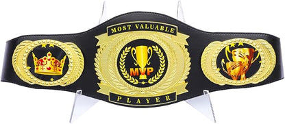 Championship Belt Display Stand, Clear Fashion Triangle Boxing Wrestling Belt Buckles Holder for Football Baketball Hockey Golf Basketball (1)