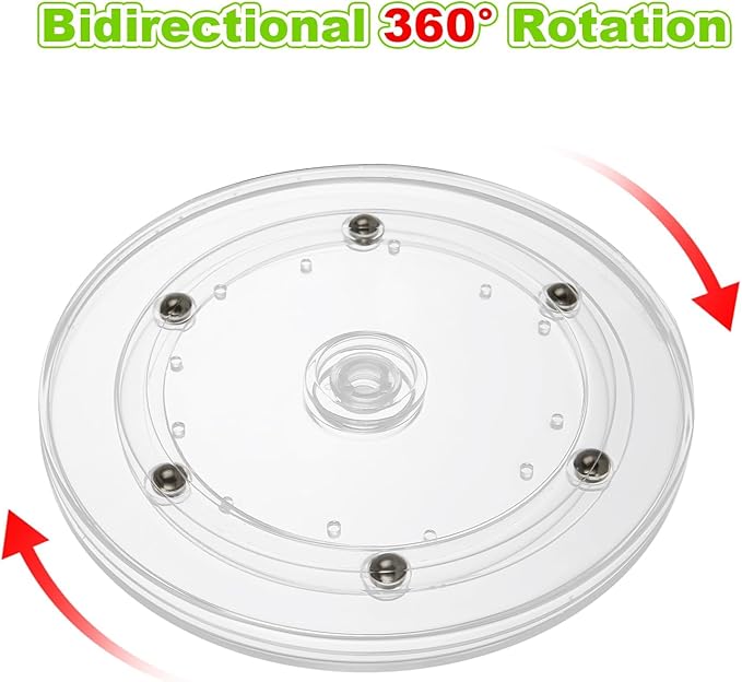 6PCS Small Lazy Susan 6 Inch, Transparent Acrylic Turntable for Cabinet Organization, 360 Degree Rotating Spice Rack for Kitchen, Fridge, Pantry & Bathroom Vanity