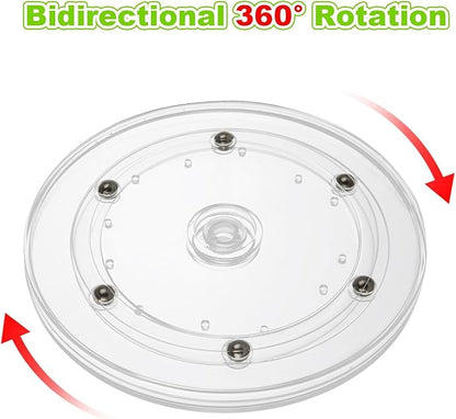 6PCS Small Lazy Susan 6 Inch, Transparent Acrylic Turntable for Cabinet Organization, 360 Degree Rotating Spice Rack for Kitchen, Fridge, Pantry & Bathroom Vanity