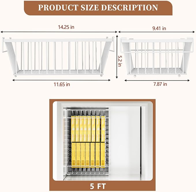 Freezer Organizer Bins ，Enhanced Leak-Proof Bottom，4 Pack Stackable Deep Freezer Organizer Bins for 5 Cu.FT Small Chest Freezer，organization and storage，pantry organizers（for 5 Cu.Ft