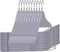Quality Semi Curved Grey Wooden Suit Hangers, 80-Pack Smooth Finish Solid Wood Coat Hanger with Swivel Hook, Jacket, Pant, Dress Clothes Hangers Gray, 80