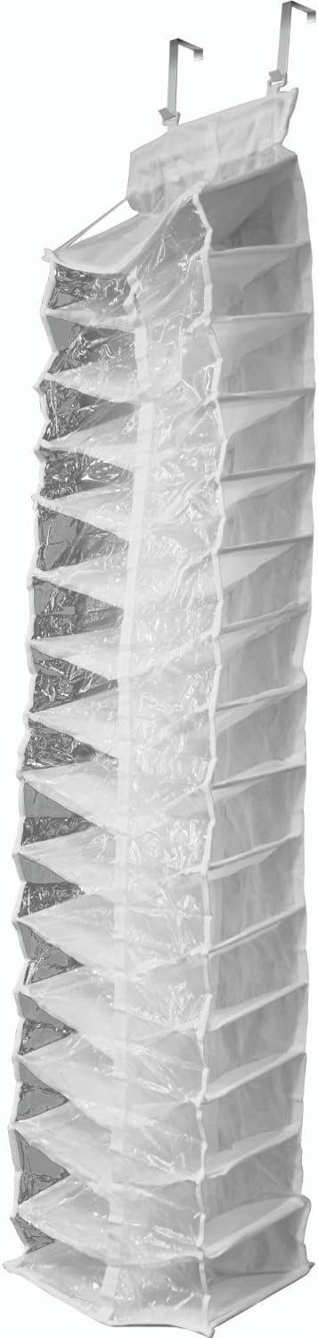 SciencePurchase Hanging Shoe Organizer with 30 Compartments - 60" Tall and 21.5" Wide, Hangs over Door