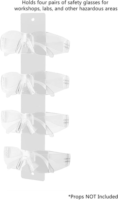 Marketing Holders Sunglasses Holder 4 Pair Wall Mount With Hardware Department Stores Fashion Retailers Malls Sports and Recreational Facilities Shopping Centers Low Maintenance White Acrylic