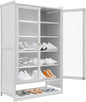 7-Tier Shoe Rack Organizer for Closet - Shoe Shelf - Stackable with Door - Easy Assembly, LARGE