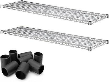 2 Pack Chrome Additional Wire Shelf for 18" x 60" Shelving Units, Replacement Shelves for Wire Rack