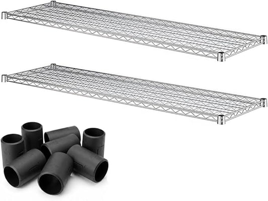 2 Pack Chrome Additional Wire Shelf for 18" x 60" Shelving Units, Replacement Shelves for Wire Rack