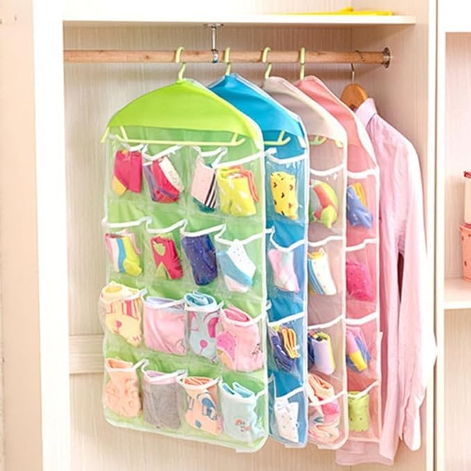 16 Pockets Hanging Bag for Shoes Accessories 75x41cm