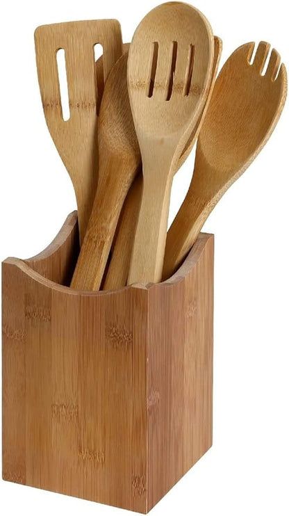 YBM HOME Pack of 12 Bamboo Utensil Holder for Kitchen Cooking Tools, Cutlery, and Silverware 331